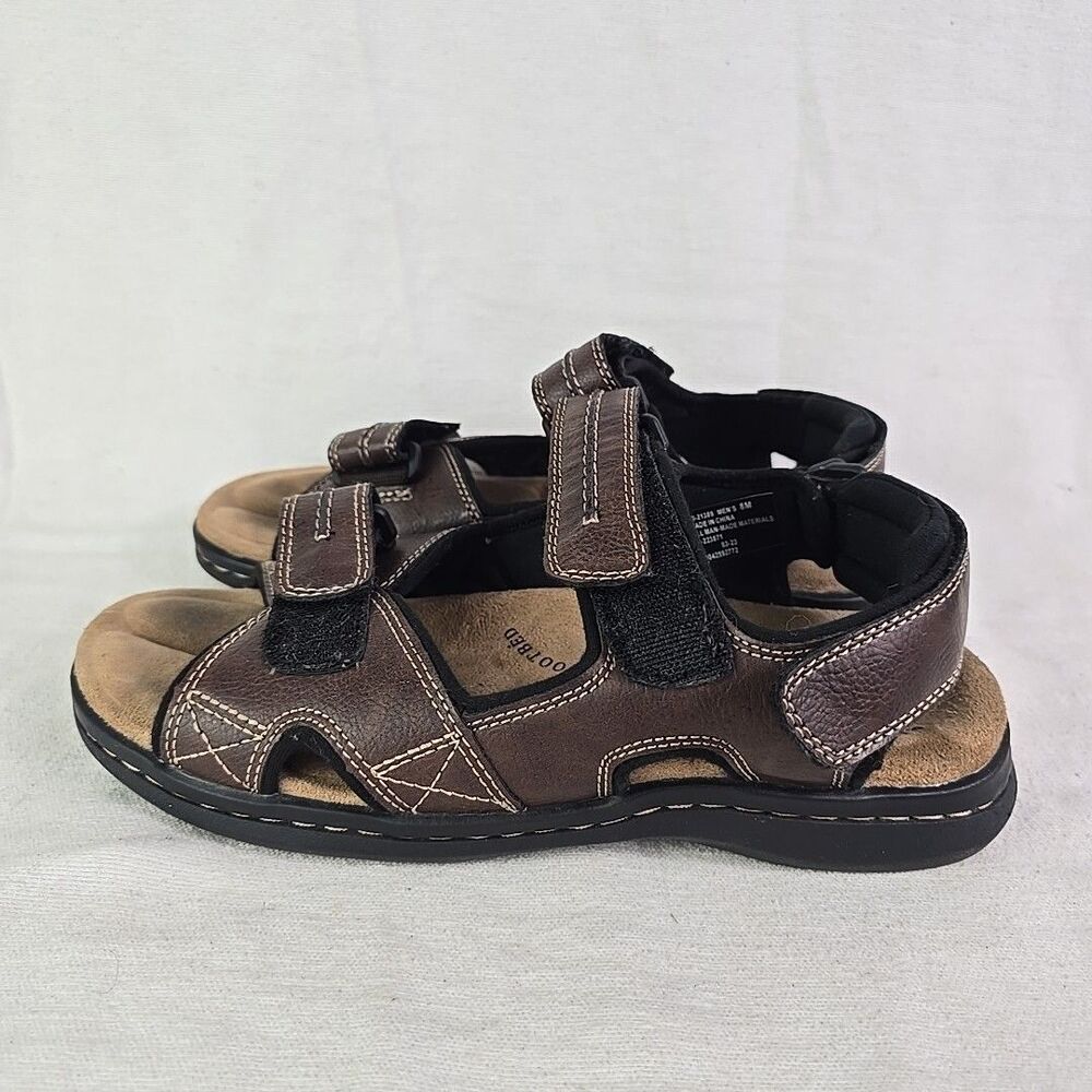 Dockers Mens Sport Sandals Adjustable Strap Hook & Loop Fusion Footbed US 8